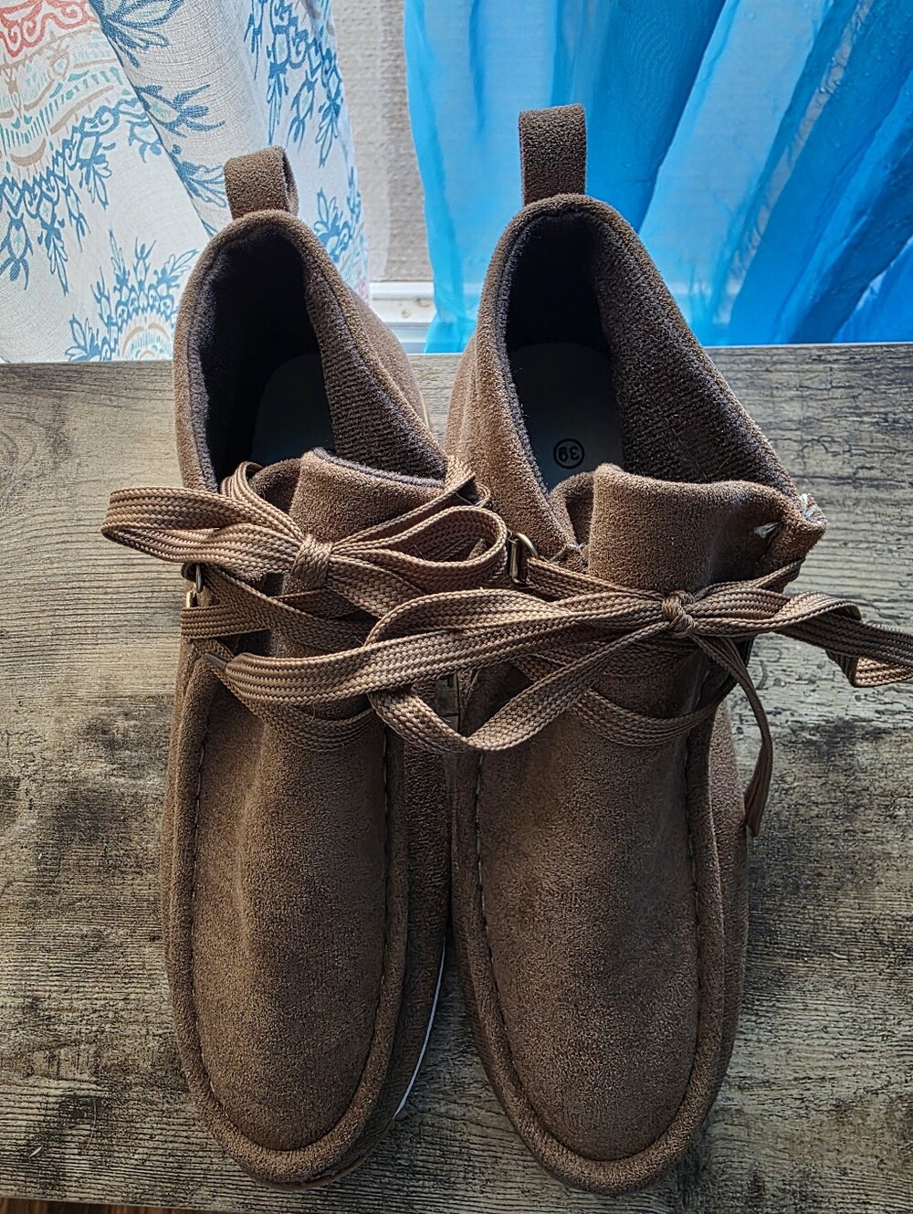 Classic Suede Brown Women's Casual Lace-Up Booties